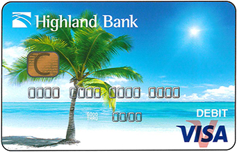 Highland Bank's Palm Tree ATM/Debit Card option